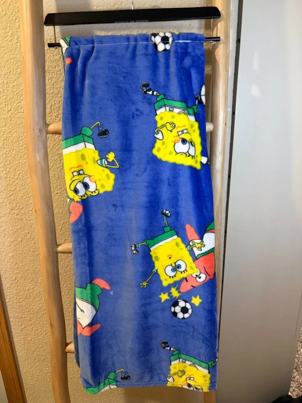 SpongeBob SquarePants Plush Throw Blanket Patrick Soccer 50x70 NWT